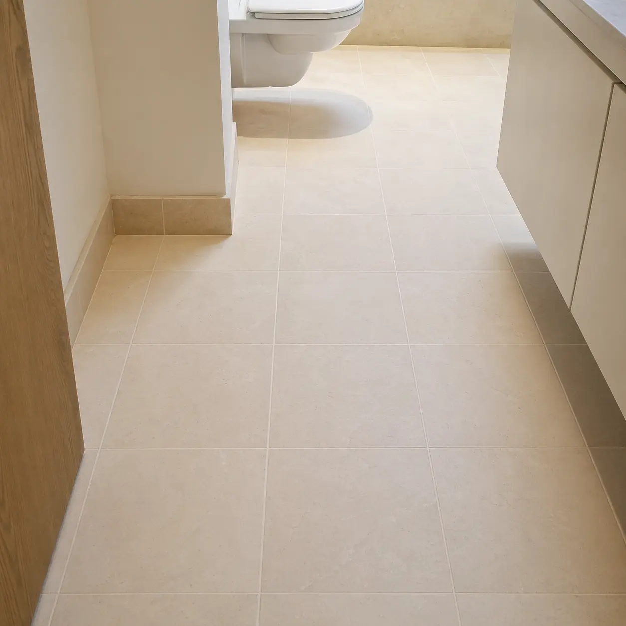 Limestone bathroom, honed and resealed